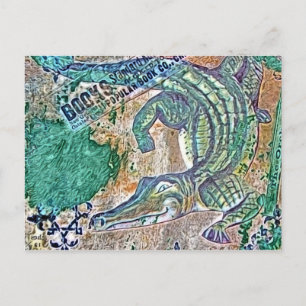 See Ya Later Gator, After Awhile Croc Mixed Media Postcard