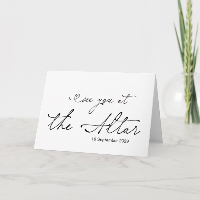 See You At The Altar Bride Groom Wedding Day Card (Front)