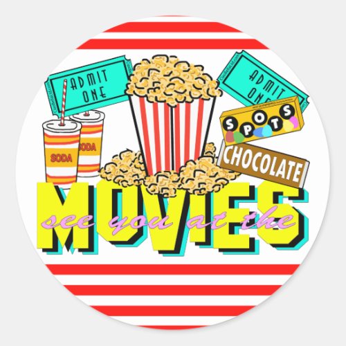 See You At The Movies Classic Round Sticker