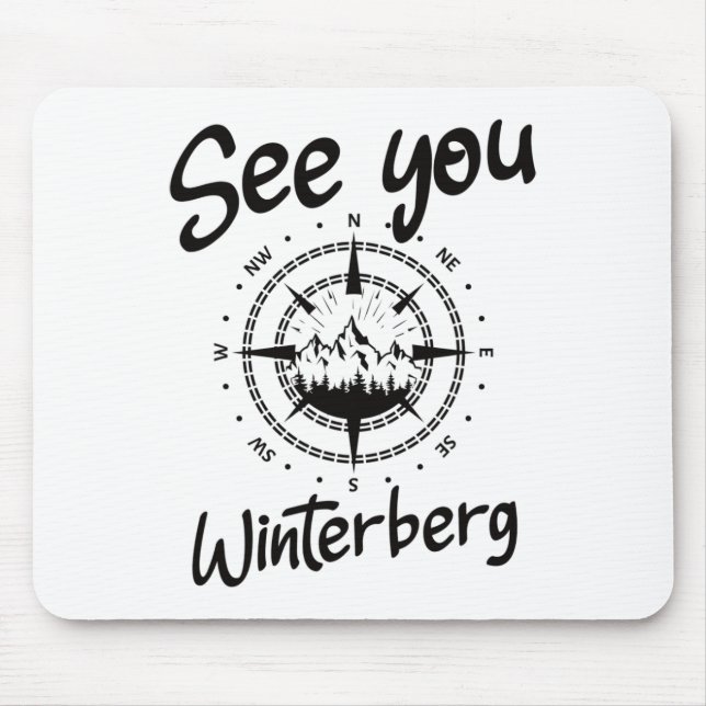 See You Hiking Winterberg Germany Vacation Ski Com Mouse Pad (Front)