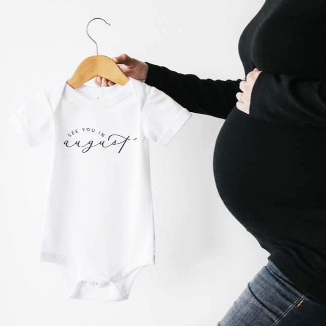 See You In August Pregnancy Announcement Baby Bodysuit (Creator Uploaded)