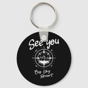 See You In Big Sky Resort Skiing Usa Vacation Ski Keychain