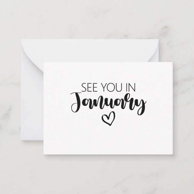 See You In January Pregnancy Announcement (Front)