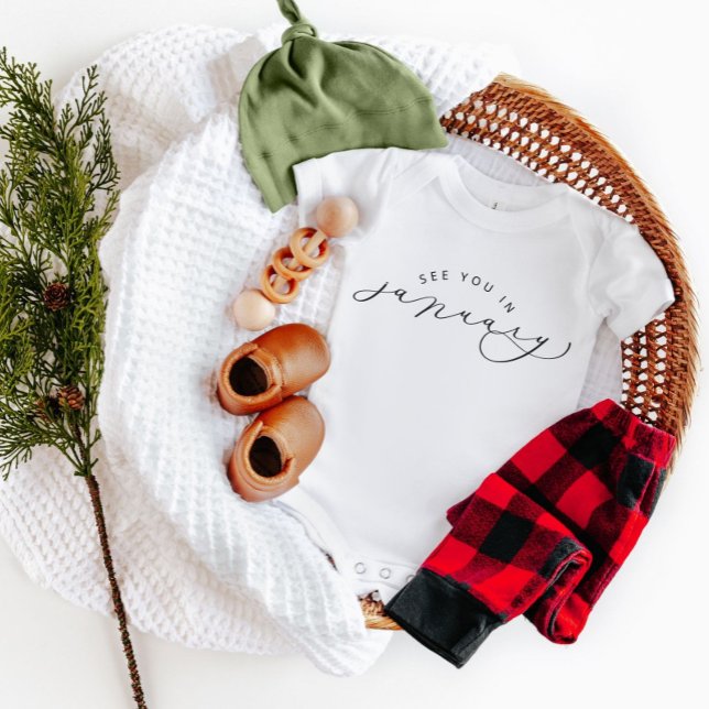 See You In January Pregnancy Announcement Baby Bodysuit (Creator Uploaded)