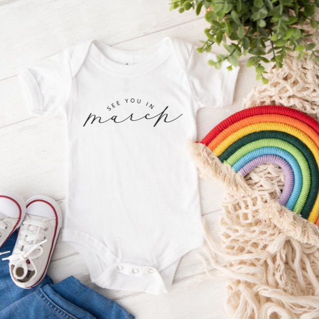 See You In March Pregnancy Announcement Baby Bodysuit (Creator Uploaded)