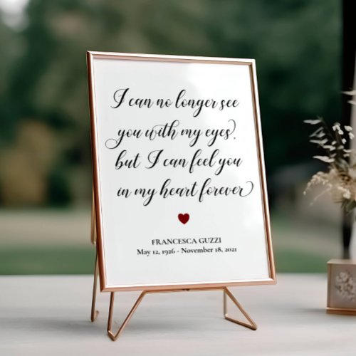 See You In My Heart Forever Memorial Quote Poster