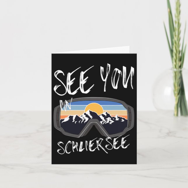 See You In Schliersee Germany Vacation Ski Goggles Card (Front)