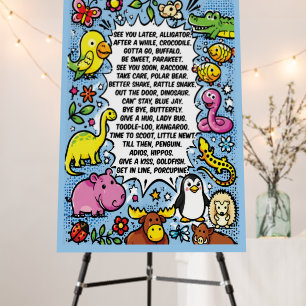 See You Later Alligator Rhyme Poster – Cute Animal