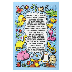 See You Later Alligator Rhyme Poster – Cute Animal