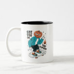 See You On The Flipside Halloween Skateboarding Two-Tone Coffee Mug<br><div class="desc">See You on the Flipside. Funny skateboarding design for teens who love riding skateboard, skater boy and skateboarder girl. Cool spooky and creepy Happy Halloween merchandise for Halloween costume, Halloween party, trick or treat, collecting candy. Celebrate this spooky season with scary and horror theme design of witches, skeletons, carved pumpkins,...</div>