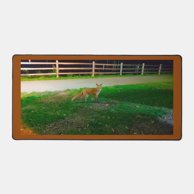 See You Red Fox Desk Mat (Front)