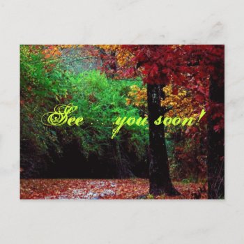 See...you Soon! Forest Postcard by Allita at Zazzle