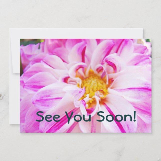 See You Soon! Invitations Events Custom Dahlias (Front)