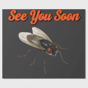 See You Soon, Little Fly – Funny Insect Sticker – Wrapping Paper