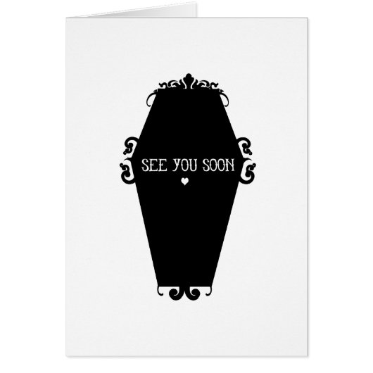 See You Soon Memento Mori Coffin Design Cards (Front)