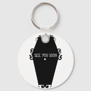 See You Soon Memento Mori Coffin Design Keychain