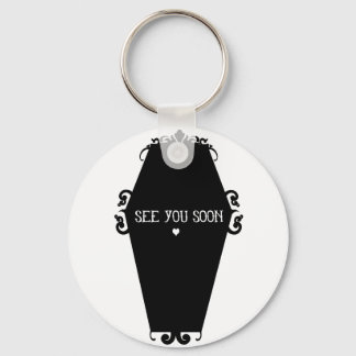 See You Soon Memento Mori Coffin Design Keychain