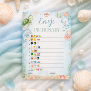 See You Soon Ocean Baby Shower Emoji Game Invitation