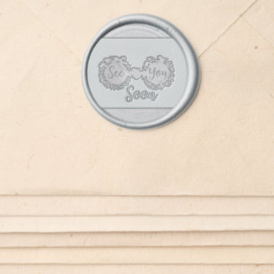 SEE YOU SOON Silver Spectacles    Wax Seal Sticker