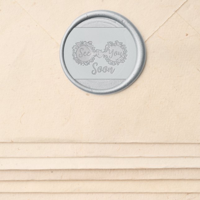 SEE YOU SOON Silver Spectacles    Wax Seal Sticker (Front)