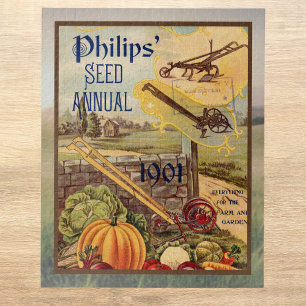 Seed Catalog n Packet Vintage 1901 Autumn Harvest Jigsaw Puzzle
