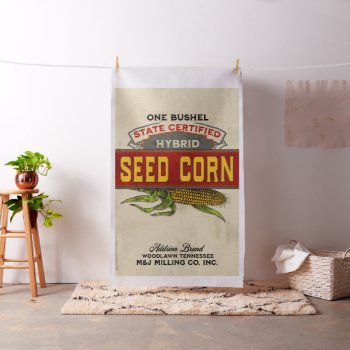 Seed Corn Feed Sack Vintage Style Farmhouse Fabric by MarceeJean at Zazzle