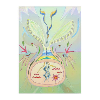 Seed Green Multicolour Abstract Wall Art