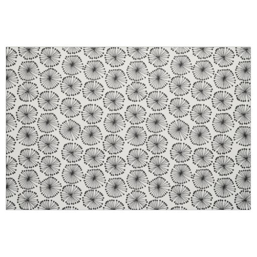 Seed Heads - Black on White Fabric