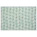 Seed Heads - Forest Green on White Fabric