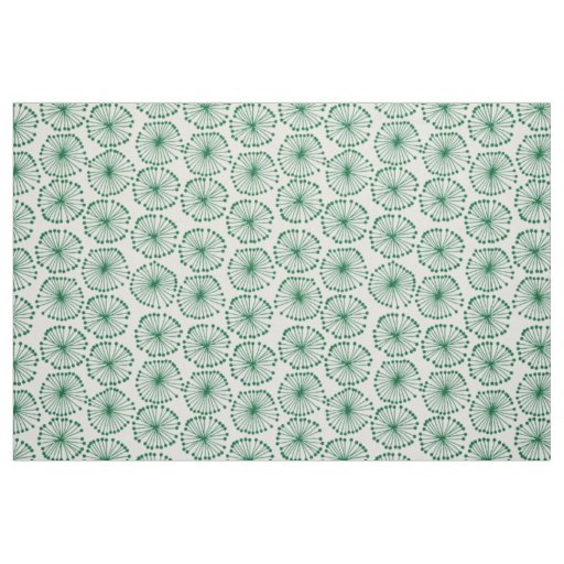 Seed Heads - Forest Green on White Fabric