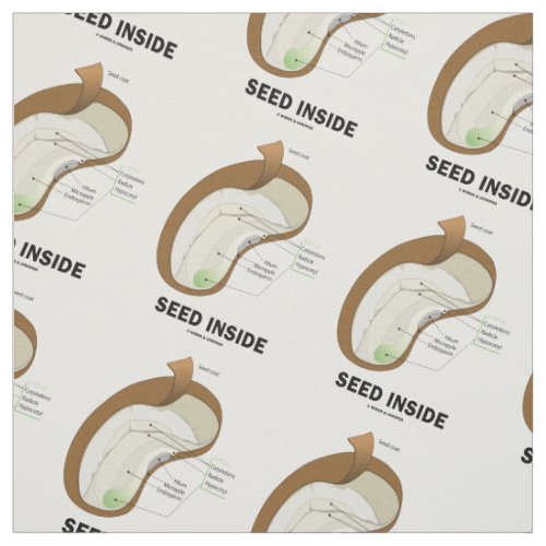 Seed Inside Bean Anatomy Humor Fabric
