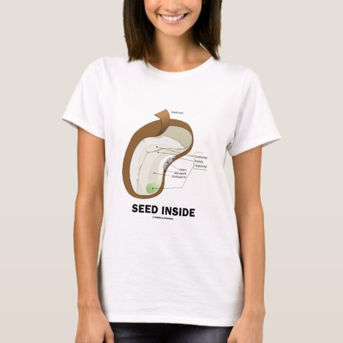 Seed Inside Dicotyledon Bean Seed Anatomy T_Shirt