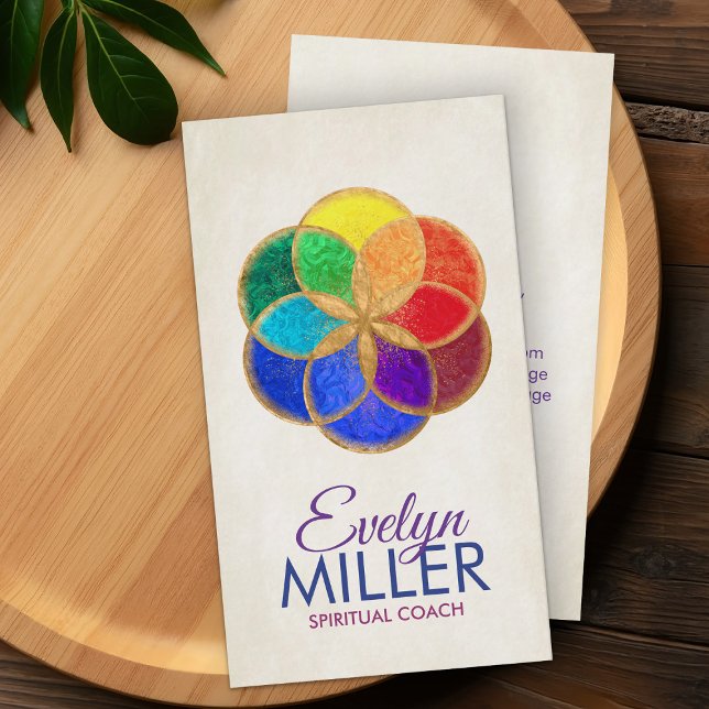 Seed of life Chakra colors Business Card (Creator Uploaded)