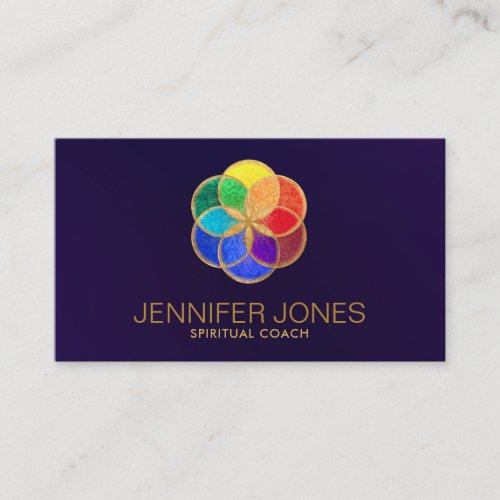 Seed of life _ colors of rainbow _ chakras business card