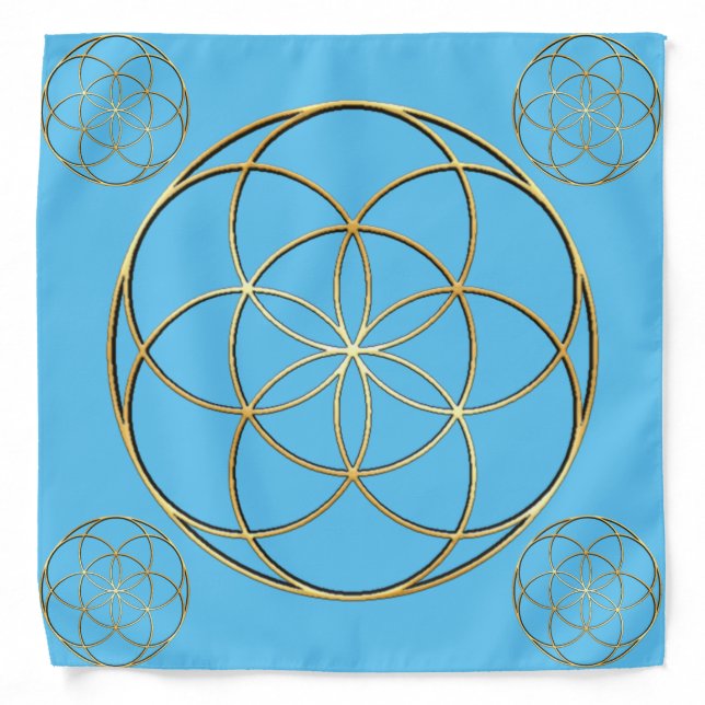 Seed of Life Crystal Grid Cloth Bandana (Front)