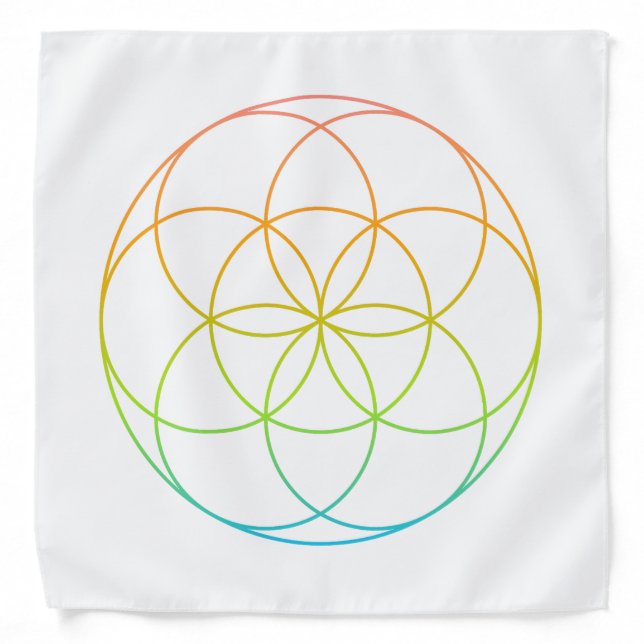 Seed Of Life Crystal Grid Cloth Bandana (Front)