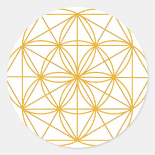 Seed of Life Gold Classic Round Sticker