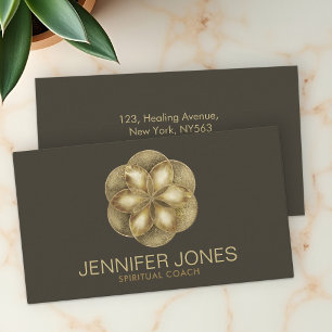 Seed of life golden textures business card