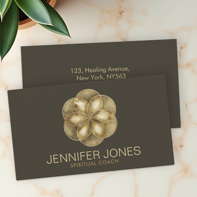 Seed of life  golden textures business card (Creator Uploaded)