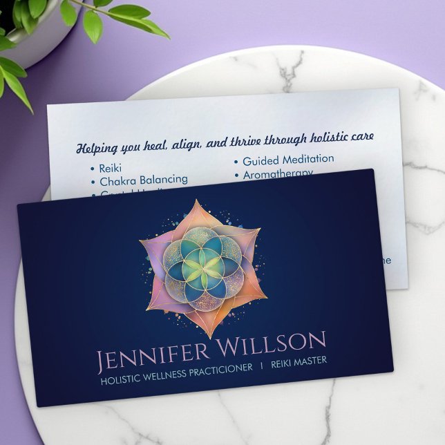 Seed of life in Lotus Flower Business Card (Creator Uploaded)