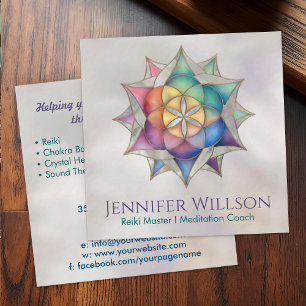 Seed of life in Lotus Square Business Card