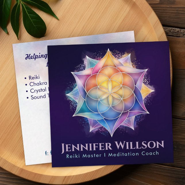 Seed of life in Lotus Square Business Card (Creator Uploaded)