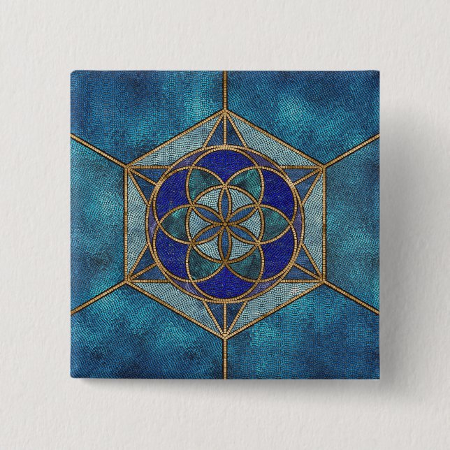 Seed of life Mosaic Ornament Button (Front)