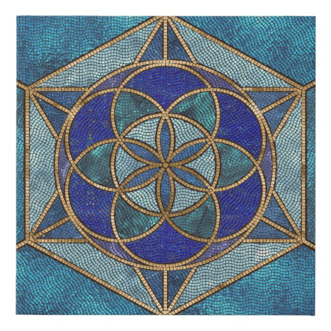 Seed of life Mosaic Ornament Faux Canvas Print (Front)