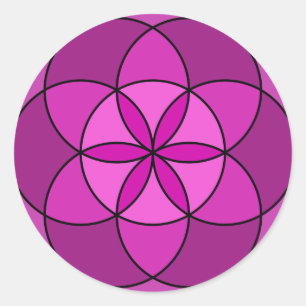 Seed of Life Multi Violet Classic Round Sticker