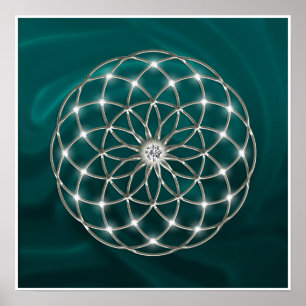 Seed of life - Tube Torus - Flower of life -grün Poster