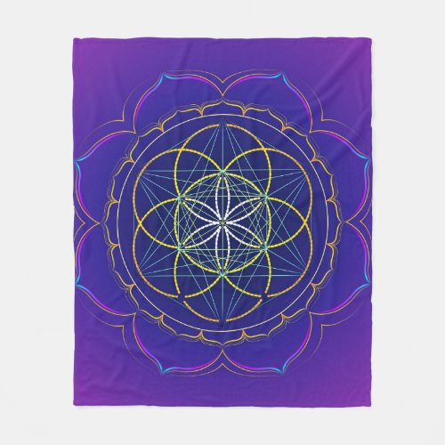 Seed of Life yantra  Metatrons cube mandala Fleece Blanket