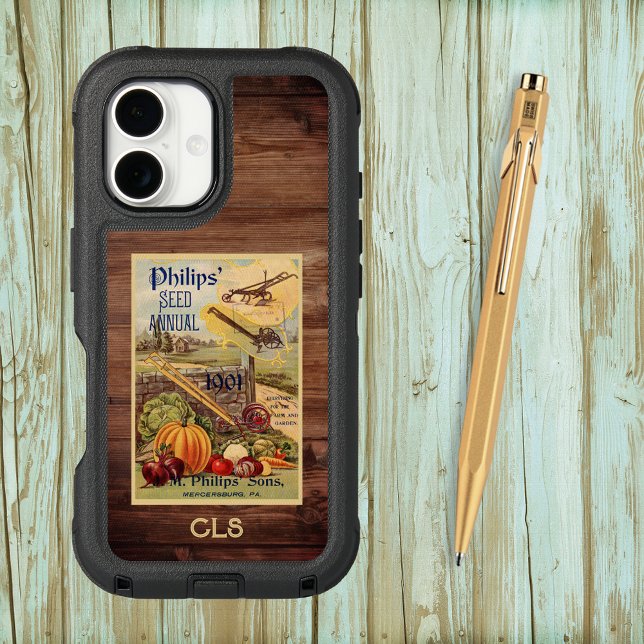 Seed Packet and Harvest Catalog Monogram Initials Otterbox iPhone Case (Creator Uploaded)