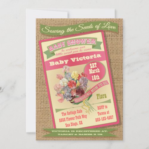 Seed Packet Baby Shower Invitations
