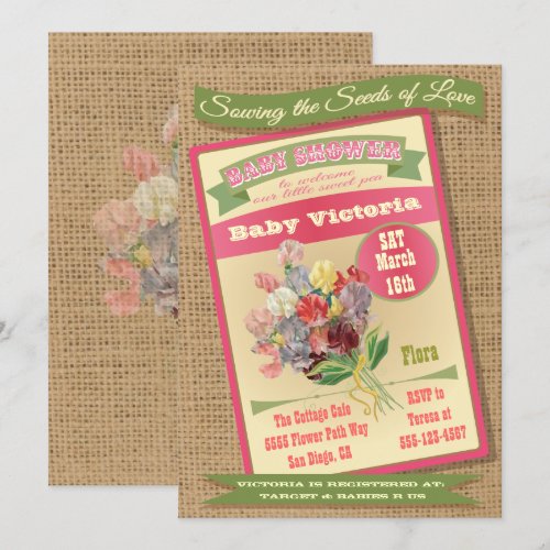Seed Packet Baby Shower Invitations